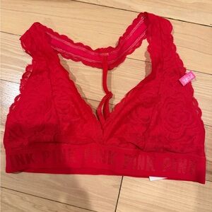 Victorias Secret PINK - red lace bralette! Size Medium!